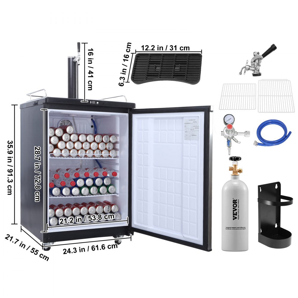 BF163-1 - Compact Kegerator for Draft Beer, Ideal 32°F to 75.2°F Cooling