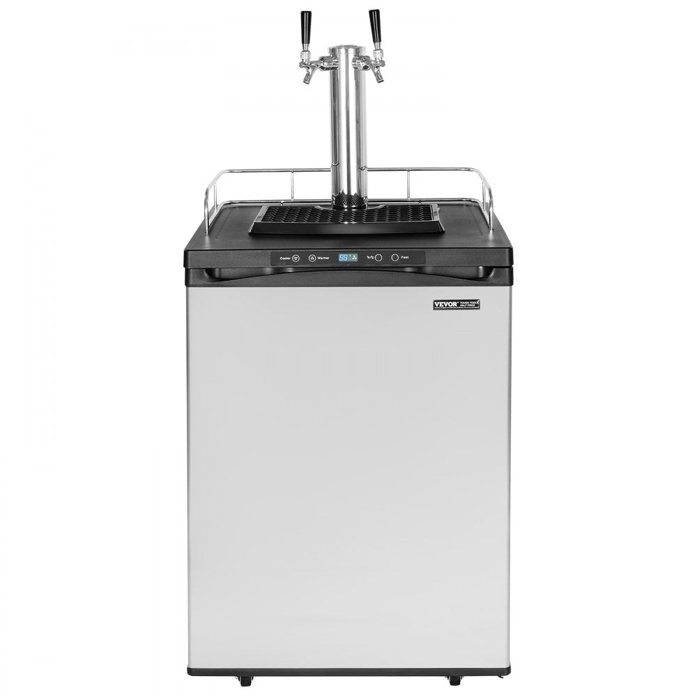 BM-162 - 162L Dual Tap Beer Kegerator with Adjustable Temperature and CO2 Cylinder