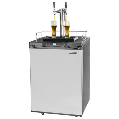 BM-162 - 162L Dual Tap Beer Kegerator with Adjustable Temperature and CO2 Cylinder