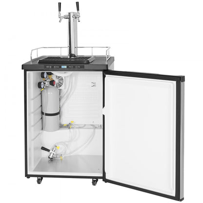 BM-162 - 162L Dual Tap Beer Kegerator with Adjustable Temperature and CO2 Cylinder