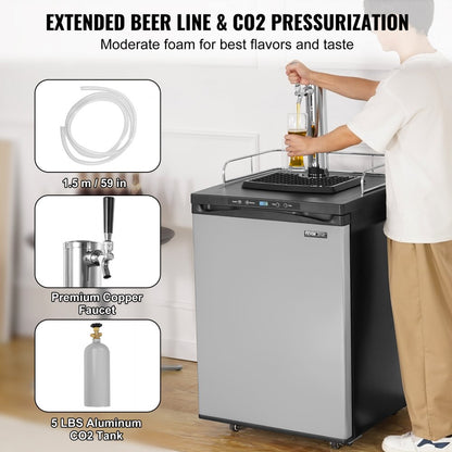 BM-162 - Versatile 162L VEVOR Kegerator & Beer Dispenser with CO2 Cylinder
