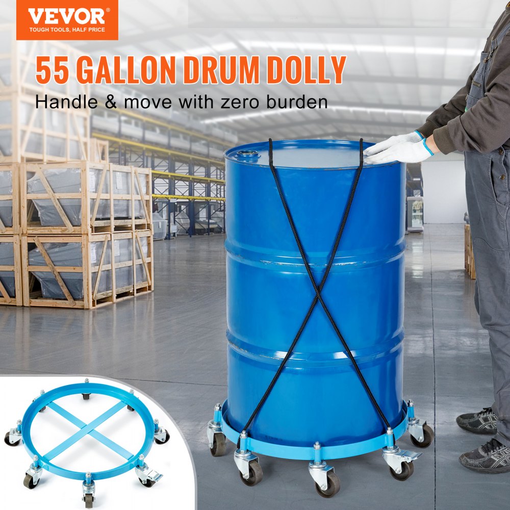 55-2000-1 - Heavy-Duty 55-Gallon Drum Dolly with 2000 lb Capacity