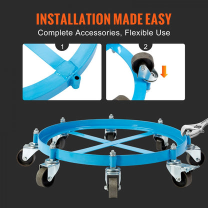 55-2000-1 - Heavy-Duty 55-Gallon Drum Dolly with 2000 lb Capacity