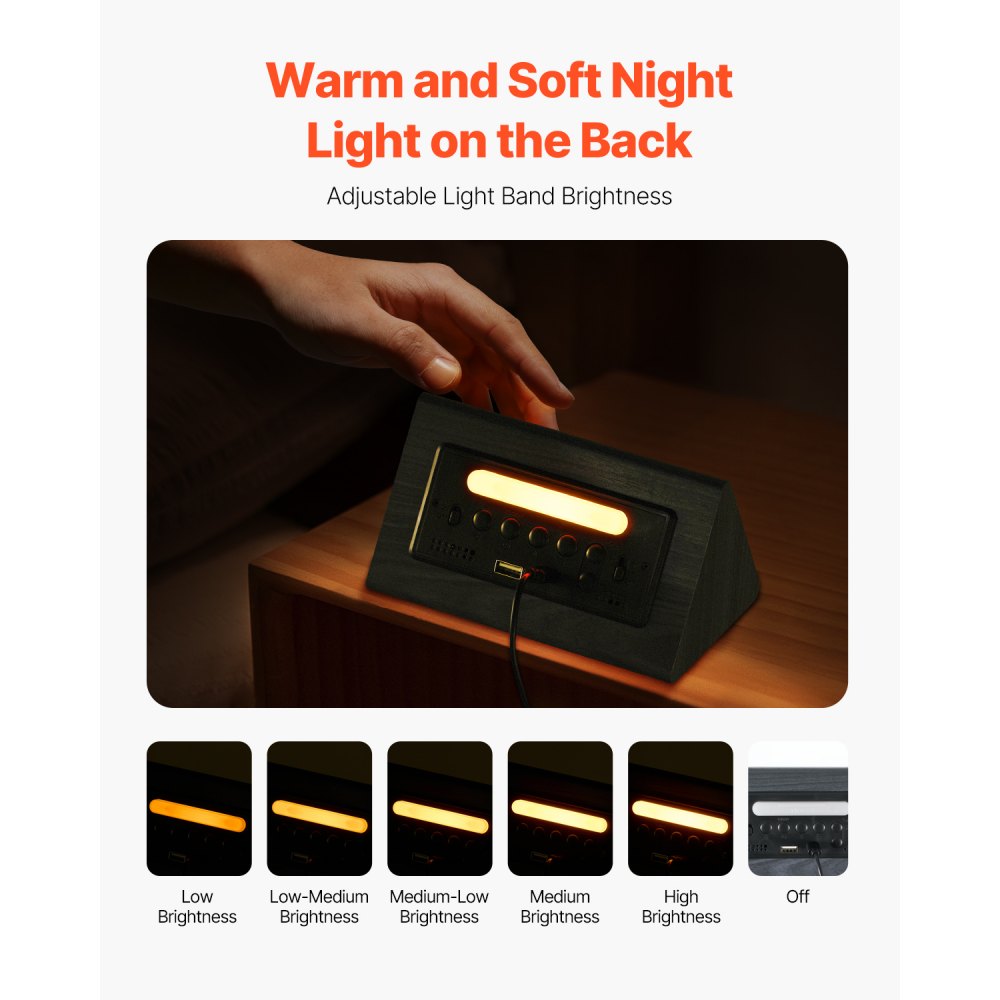 EK8800 - Elegant Dual Alarm Clock with USB & Night Light Features