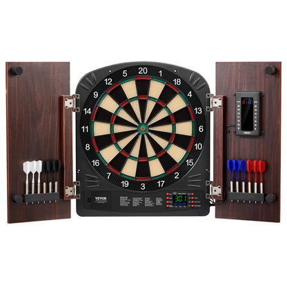 9176WD - 13.5" LED Dartboard Cabinet Set for 1-8 Players