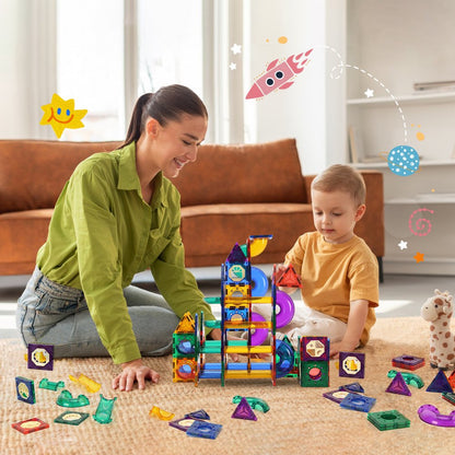8893 - 15.75" Magnetic Marble Run Set for 3 Players