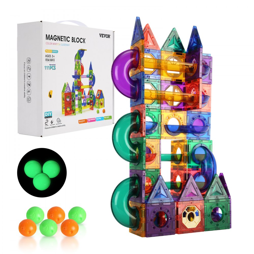 8893 - 15.75" Magnetic Marble Run Set for 3 Players