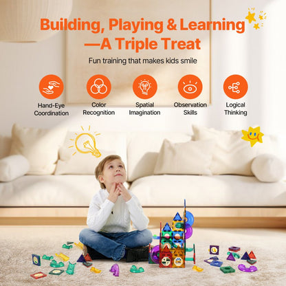 8892 - 93 PCS Magnetic Marble Run for Creative Kids Play