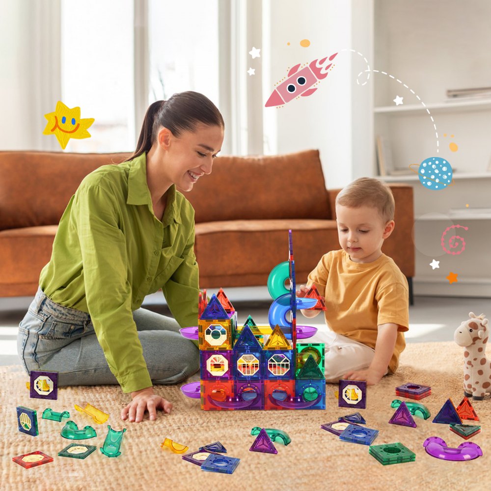 8892 - 93 PCS Magnetic Marble Run for Creative Kids Play