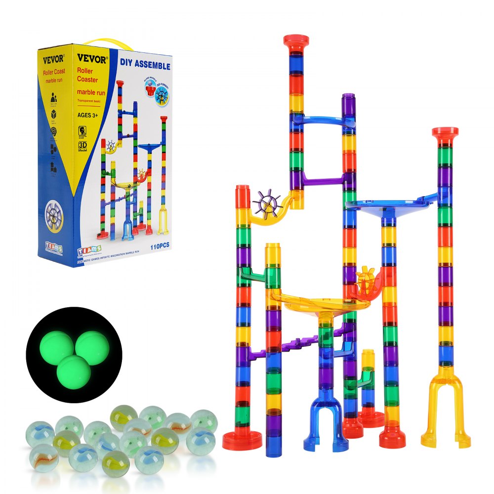 LT080 - 110 PCS Motorized Marble Run Set for Kids' Learning Fun