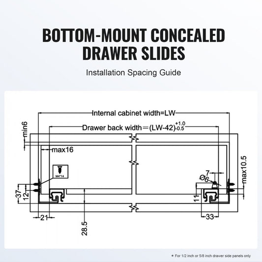 30201B.457-6 - Heavy-Duty 18-Inch Drawer Slides with Soft Close Features