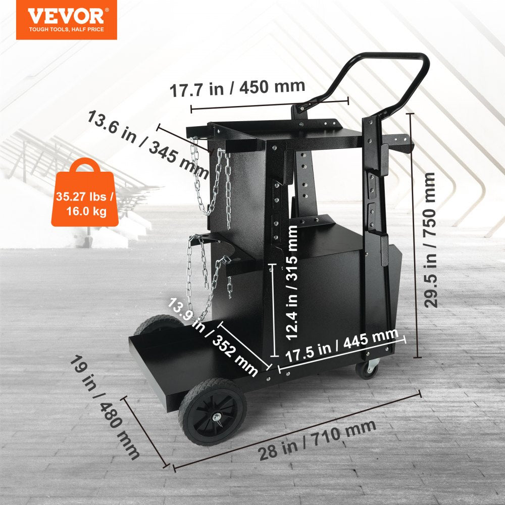 WT-79 - Heavy-Duty Welding Cart with Lockable Cabinet and Versatile Tool Storage