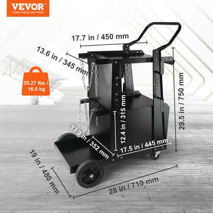 WT-79 - Heavy-Duty Welding Cart with Lockable Cabinet and Versatile Tool Storage