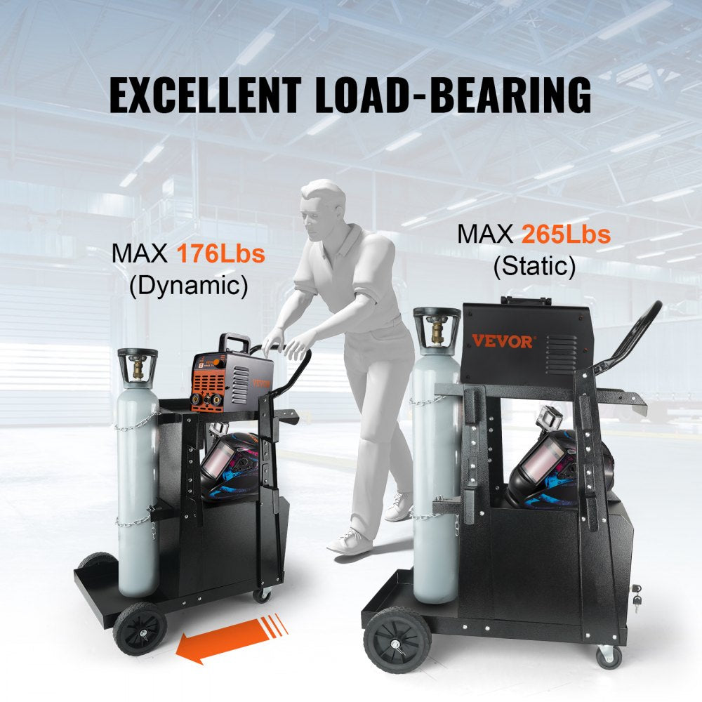 WT-79 - Heavy-Duty Welding Cart with Lockable Cabinet and Versatile Tool Storage