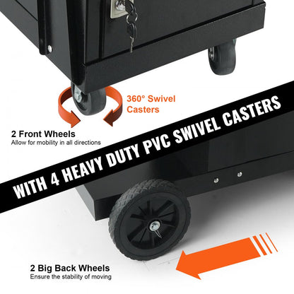 WT-79 - Heavy-Duty Welding Cart with Lockable Cabinet and Versatile Tool Storage