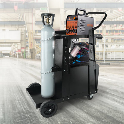 WT-79 - Heavy-Duty Welding Cart with Lockable Cabinet and Versatile Tool Storage