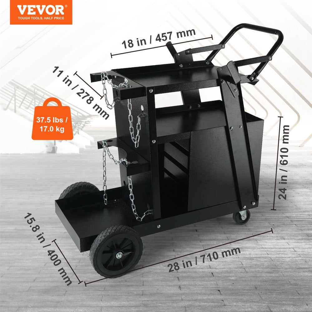 WT-78-A - Compact 2-Tier Welding Cart for Small Welders and Tools