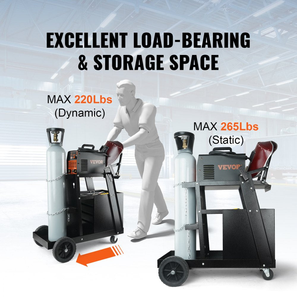 WT-78-A - Compact 2-Tier Welding Cart for Small Welders and Tools