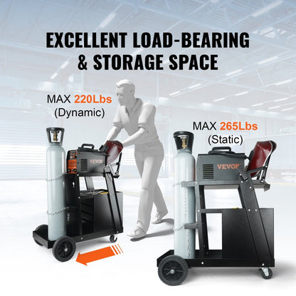 WT-78-A - Compact 2-Tier Welding Cart for Small Welders and Tools