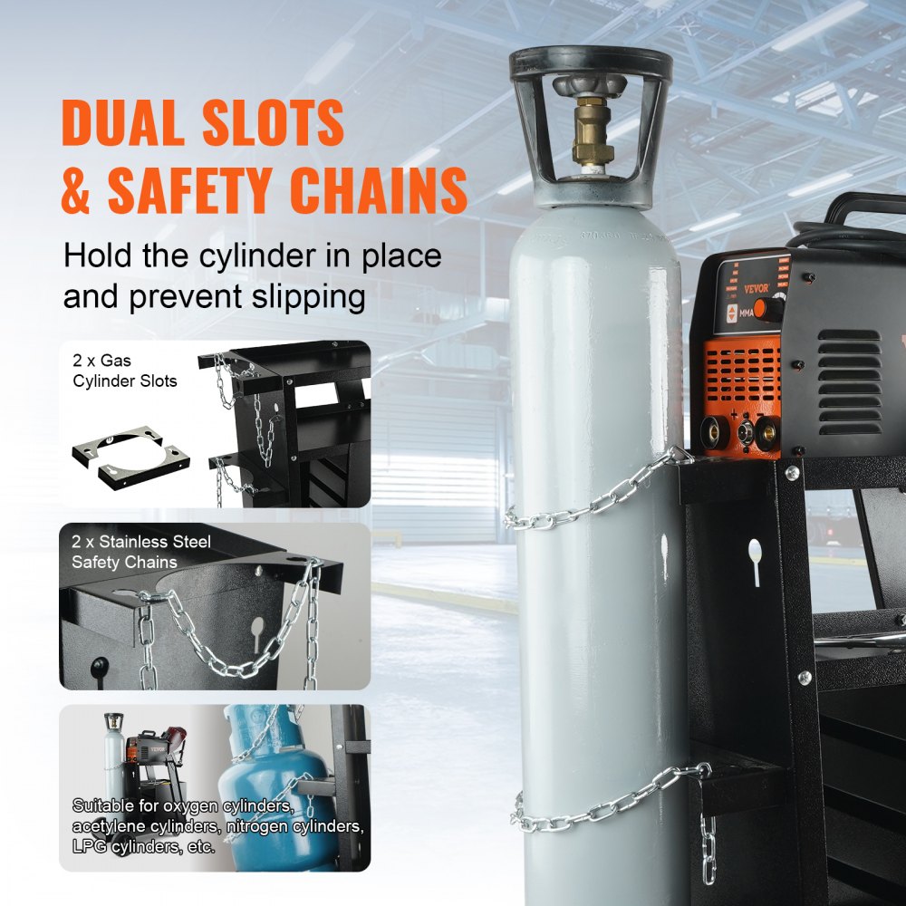 WT-78-A - Compact 2-Tier Welding Cart for Small Welders and Tools