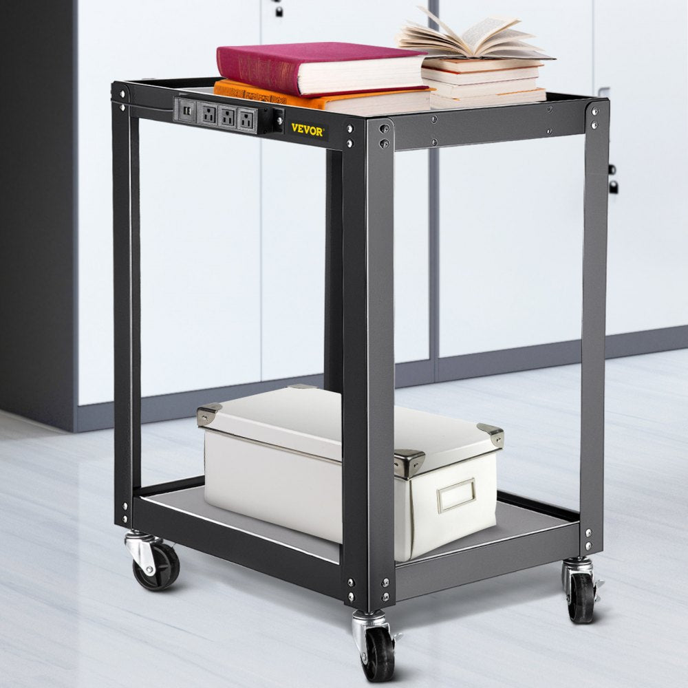 ECTCAV-0D - Height-Adjustable AV Cart, 26" x 24" x 18", 150 lbs Capacity