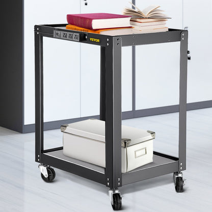 ECTCAV-0D - Height-Adjustable AV Cart, 26" x 24" x 18", 150 lbs Capacity