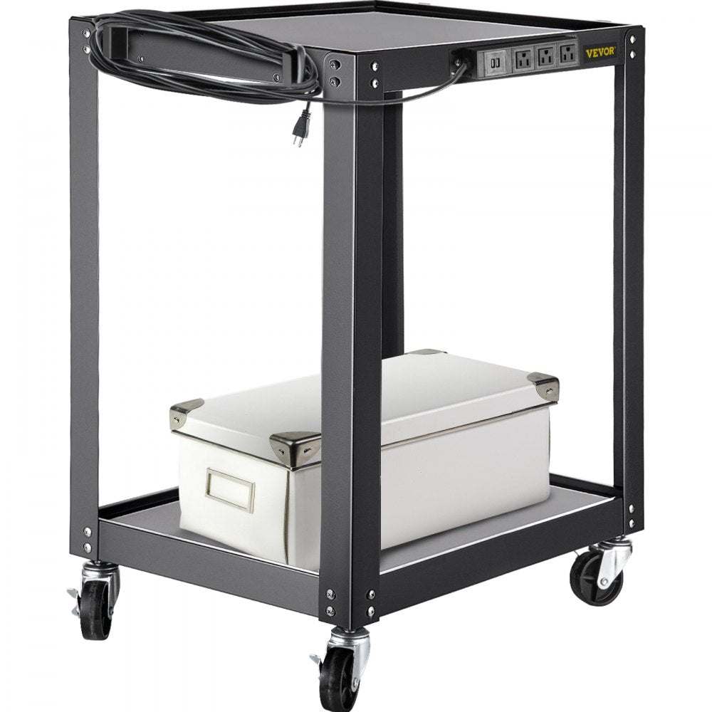 ECTCAV-0D - Height-Adjustable AV Cart, 26" x 24" x 18", 150 lbs Capacity