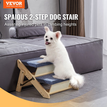 ZD-19-02 - VEVOR 2-in-1 Foldable Dog Stairs with Non-Slip Comfort