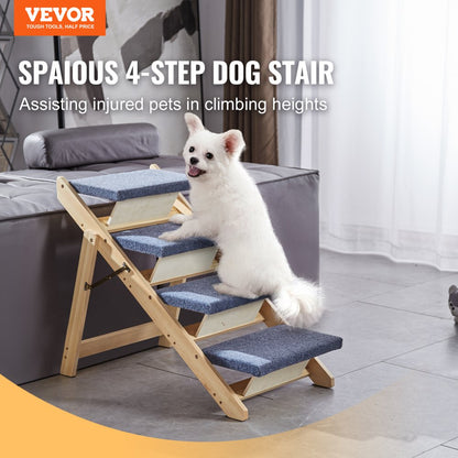 ZD-19-04 - Foldable Wooden Pet Stairs & Ramp for All Pets