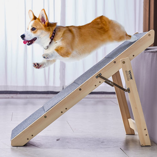 ZD-19-04 - Foldable Wooden Pet Stairs & Ramp for All Pets