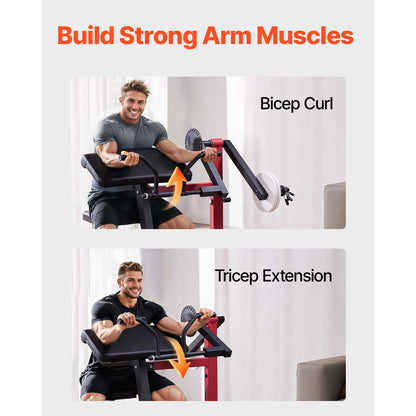 MSY1 - Adjustable 2-in-1 Bicep & Tricep Curl Machine with 165lbs Capacity