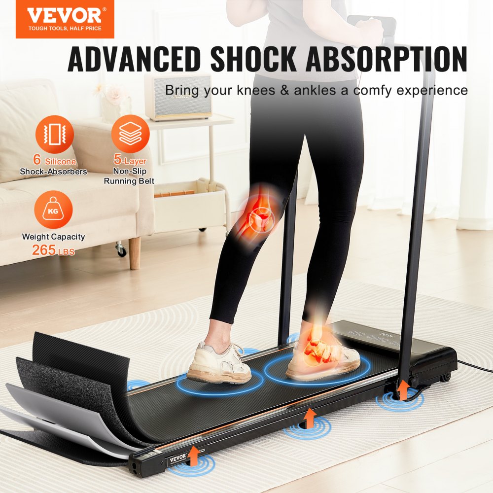 S7F - 15"x41" Under Desk Treadmill with Shock Absorbers and Quiet Motor