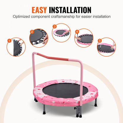 TX-B6232B-36in+I - Foldable 36" Kid's Trampoline with Colorful Jumping Mat