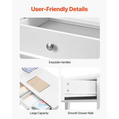 KLCH-02 - Compact White Kids' Desk with 2 Drawers for Organized Study