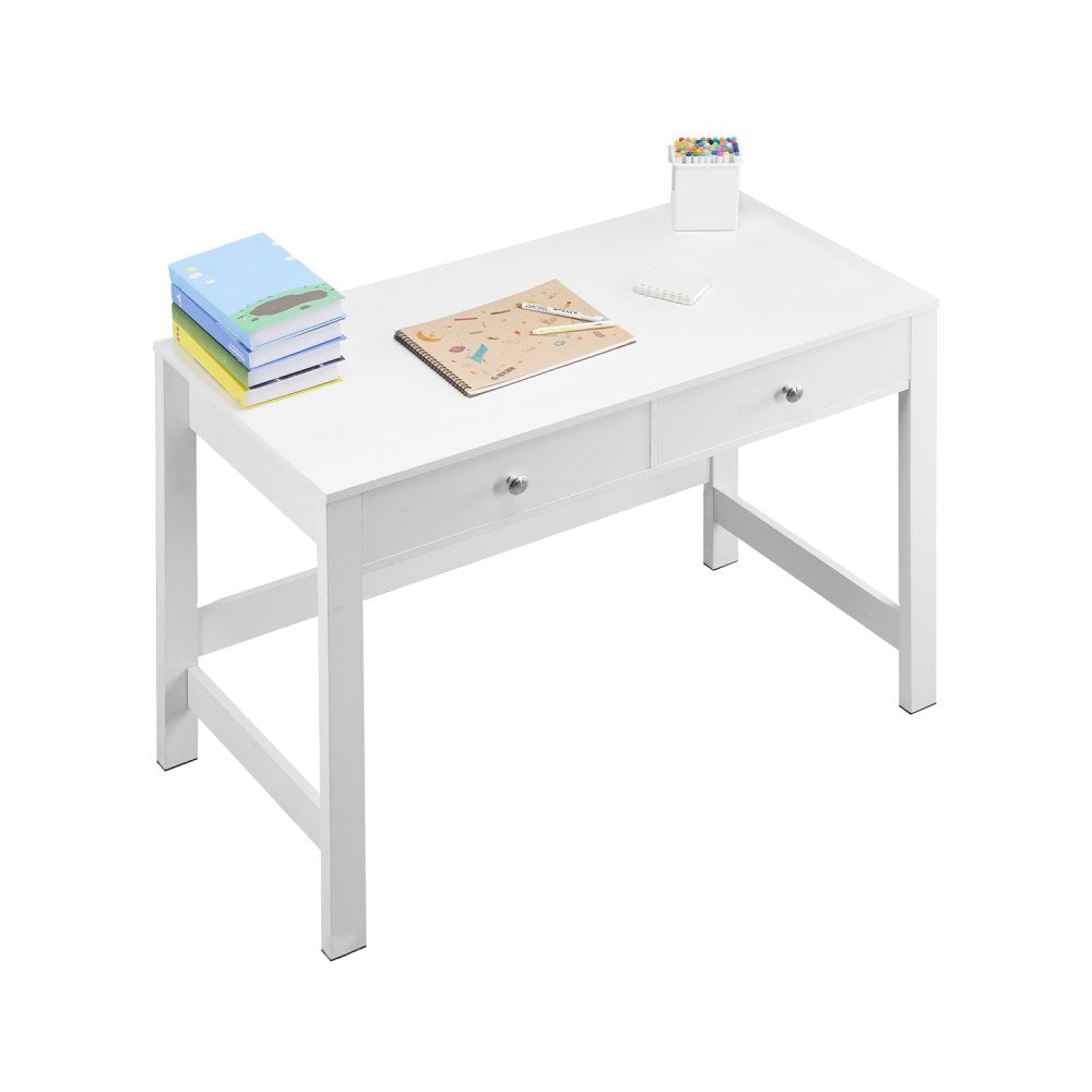 KLCH-02 - Compact White Kids' Desk with 2 Drawers for Organized Study