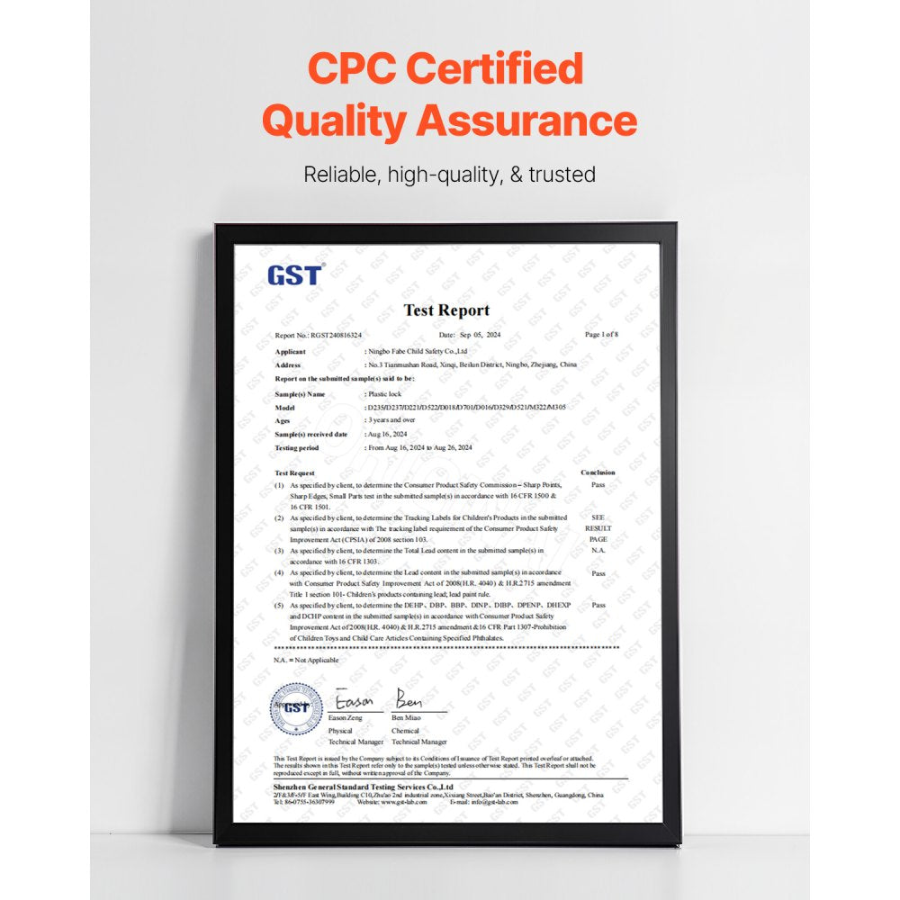 M305 - Durable Child Safety Strap Locks, Adjustable 7.68-8.07 Inches, 8 Pcs