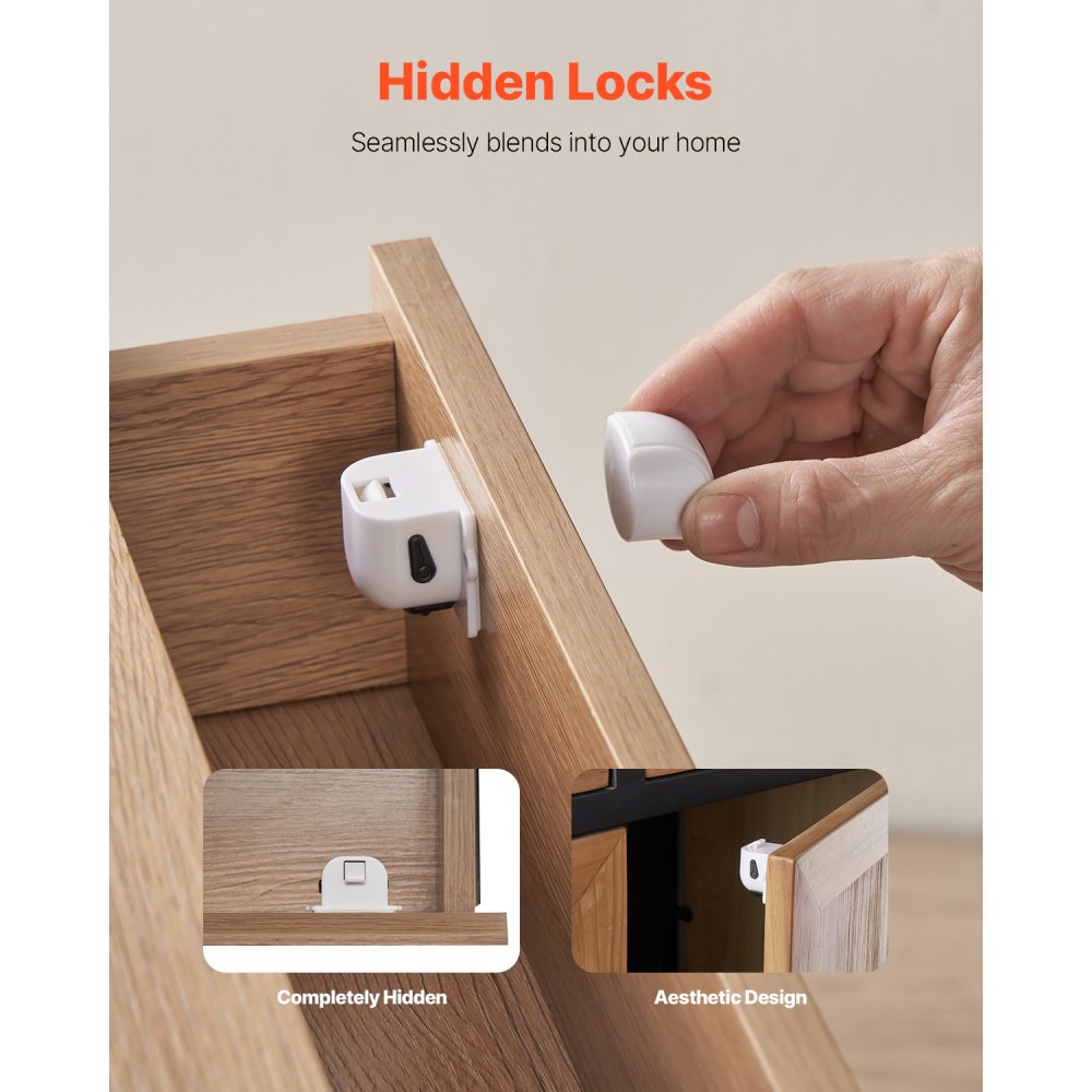 DC004-20+4 - Magnetic Child Safety Locks for Cabinets - 20 Pack