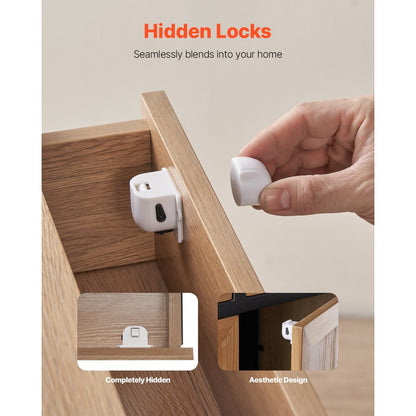 DC004-20+4 - Magnetic Child Safety Locks for Cabinets - 20 Pack