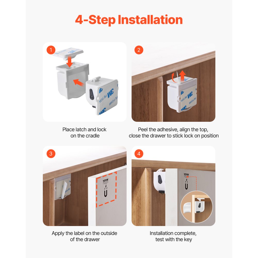 DC004-20+4 - Magnetic Child Safety Locks for Cabinets - 20 Pack
