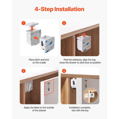 DC004-20+4 - Magnetic Child Safety Locks for Cabinets - 20 Pack