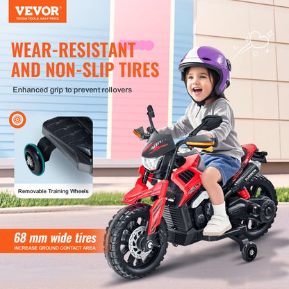 DLS-09 - 12V Kids Motorcycle with Bluetooth, LED Lights, Non-Slip Tires