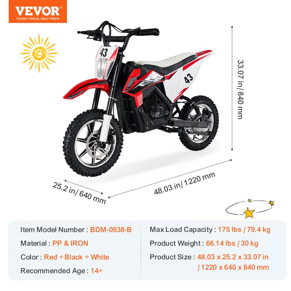 BDM-0938-B - 36V Kids Electric Motorcycle with Non-Slip Tires and Brake System