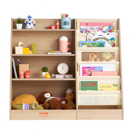 IVY-VVR-0056 - 4-Tier Wooden Kids Bookshelf for Organized Playrooms