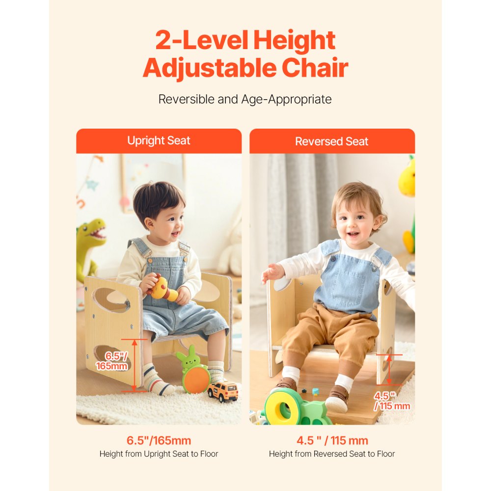 SYD03 - Durable Montessori Table & Chair Set, 15"x12" & Adjustable Heights