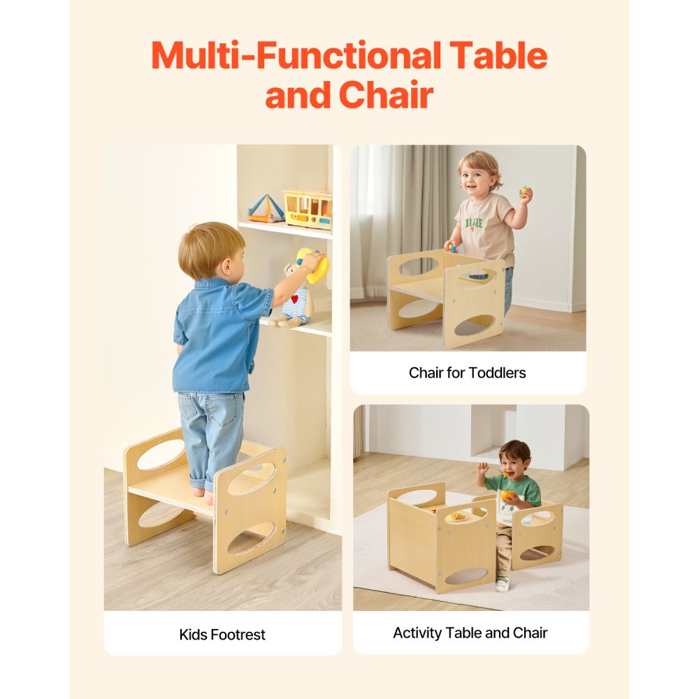SYD03 - Durable Montessori Table & Chair Set, 15"x12" & Adjustable Heights