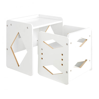 SYD04 - Montessori Set: Adjustable Weaning Table & Chair - 15.4"x12"x15"