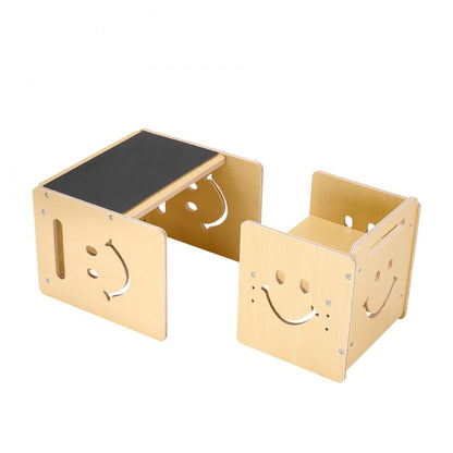 SYD01 - Adjustable Height Montessori Table and Chair Set with Chalkboard Surface