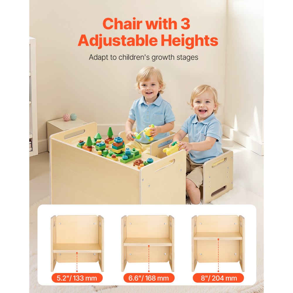 SYD05 - Montessori Table & Chair Set for Kids, 26.2"x14.2" Plywood