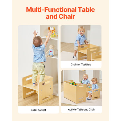 SYD05 - Montessori Table & Chair Set for Kids, 26.2"x14.2" Plywood