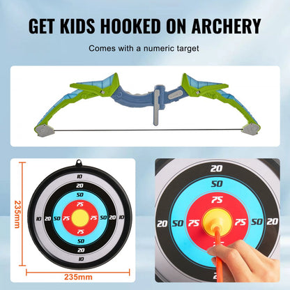 8009-4 - Kids' LED Bow and Arrow Set with Targets & Quivers